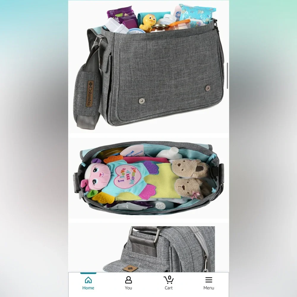Columbia Gray Baby Bag with Modern Design